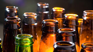 Green and brown beer bottles